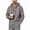Gray, variant on Quarter Zip Sweatshirt for Men Casual Linen Long Sleeve Drawstring Pullover Hoodies Summer Travel Beach Vacation Tops Black M