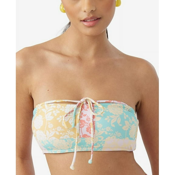 O' Neill Women's Olivia Dreamland Printed Bandeau Bikini Top Swimsuit Multicolor Size X-Small