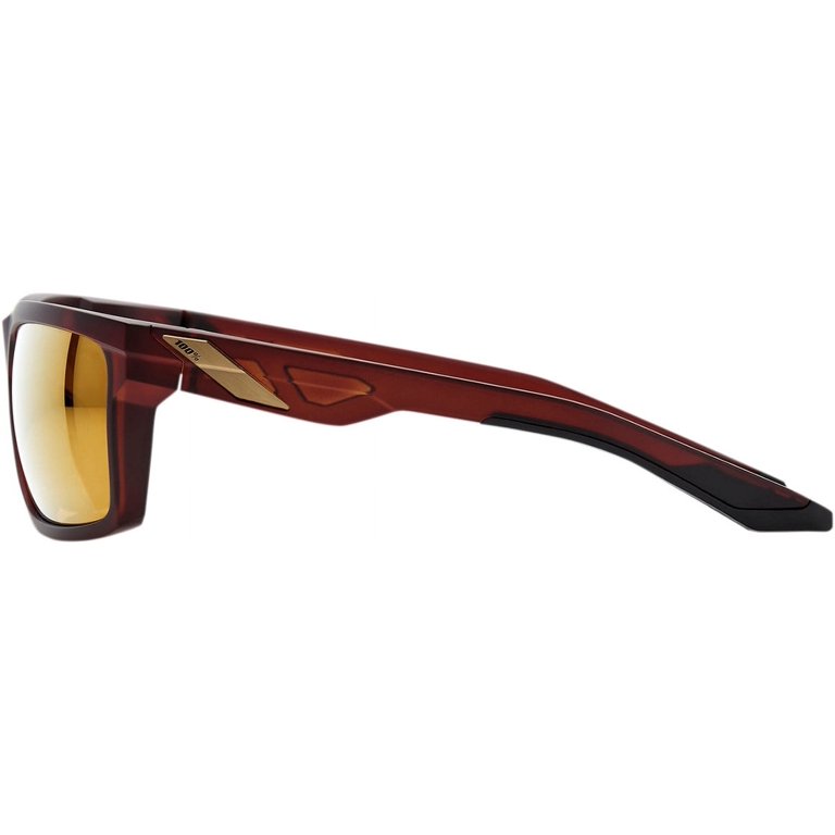 100% Daze Sunglasses: Soft Tact Rootbeer with Flash Gold Lens