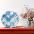 thumbnail image 6 of Blue Plaids Rabbits Easter Round Wall Clock Silent Analog Battery Operated Black Pointer Home Decor 9.84" Diameter, 6 of 11
