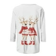 thumbnail image 4 of LEKWK Women's Christmas Xmas Tree Crew Neck 3/4 Sleeve Tops Women's Xmas Tops Winter Christmas Women's Tops, 4 of 5