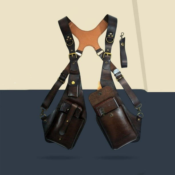 Bolsa de arnes de hombro Steampunk cartera con correa ajustable funda antirrobo para hombres y mujeres para montar en bicicleta deportiva dunkelbraun Hugo Estuche para arnes de hombro Walmart en linea