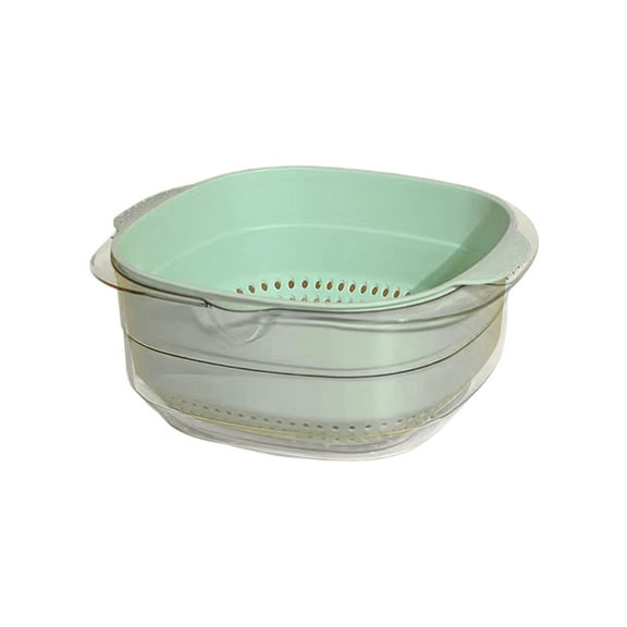 hengtong Kitchen Colander Strainer Bowl Set Food Storage Basket Detachable Kitchen Gadget light green