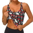 thumbnail image 3 of Uemuo Red Mushrooms Pattern Women's Sports Bra - High Impact Support, Breathable, and Comfortable Athletic Bra for Running, Yoga, and Workouts, 3 of 9
