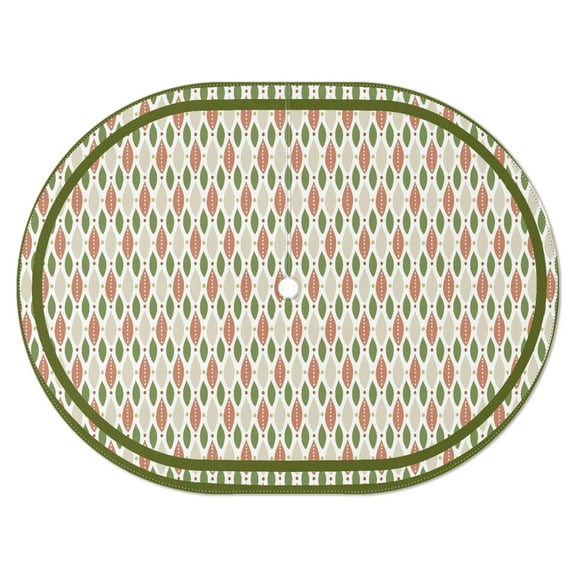 Outdoor Oval Waterproof Green Forest Tablecloth with Umbrella Hole and Zipper,Reusable Indoor/Outdoor Durable Table Cover for Patio, Party, Picnic 54 X 72 Inch