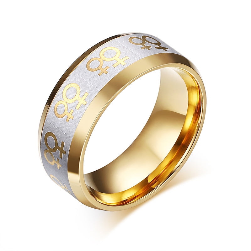 Titanium Steel Personalized Fashion Ring For Men Cartoonish Character Style Electroplating Sizes 7 8 9 10 11 12