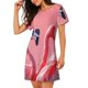 thumbnail image 2 of Balery Cool Flamingos Sunglasses Scene Camisón de manga corta con cuello redondo para mujer, cómodo y elegante., 2 of 6