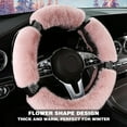 thumbnail image 2 of Fluffy Steering Wheel Cover for Women with Bling Crystal Diamond, Warm & Anti-Slip Plush Fur, Universal Fit for 14.5-15 Inch Steering Wheels, 2 of 10