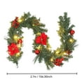 thumbnail image 4 of 9ft Pre-Lit Christmas Garland with Flowers & Berries – Lighted Artificial Rattan for Fireplace, Door, Staircase, or Holiday Table Decor, 4 of 4