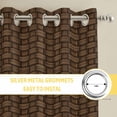 thumbnail image 6 of Dark Brown Rattan Kitchen Curtains Window Panels, Vintage Abstract Wicker Texture Insulated Window Treatment Curtain, Grommet Curtains for Bedroom/Living Room/Bathroom, 2 Piece 27.5"Wx39"L, 6 of 8
