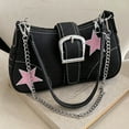 thumbnail image 3 of Star Crossbody Armpit Bag Y2k Women Canvas Shoulder Dating Purses Fashion Bag (Black), 3 of 10