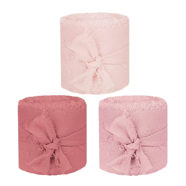 3 rollos de cinta de gasa cinta decorativa para envolver ramos florales cinta de gasa con flecos papel de regalo para despedida de soltera para decoraciones artesanales navideñas