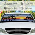 thumbnail image 4 of GZHJMY Car Windshield Sun Shade for Front Windows, Blocks Sun and Heat Car Sun Visor, Coconut Tree Silhouette At Dusk On Beach Thicken Foldable Windshield Sunshade for Most Car, 55×30 Inch, 4 of 5