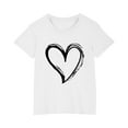 thumbnail image 2 of BLTIBY Toddler Girls Boys T-shirt Summer Round Neck Printed Short Sleeve Tee Kids Loose Fashion Pullover Top 2025 White 9-10 Years, 2 of 4