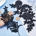 thumbnail image 5 of 8Pcs 2 Styles Flowers Embroidery Lace Appliques Fabric Floral Sew on Applique Vintage Collar Neckline Trim Patches for Sewing Wedding Dress Clothing Hat Bag Jeans Pillow DIY Decor Black, 5 of 9
