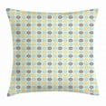 thumbnail image 1 of Moroccan Throw Pillow Cushion Cover, Symmetrical Pattern with Henna Art Motifs Fresh Colors Retro Folkloric, Decorative Square Accent Pillow Case, 16 X 16 Inches, Pale Blue Yellow Black, by Ambesonne, 1 of 2