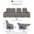 thumbnail image 2 of Seatcraft Virtuoso LT Zero-Gravity HeatZero Italian Leather Home Theater Seating, Heat & Massage, Power Headrest, Power Recline, Row of 4 Left Loveseat, Gray, 2 of 9
