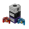 thumbnail image 1 of Nintendo GameCube Video Game Console System Assorted Bundle with 2 Transparent Clear Controllers (Refurbished), 1 of 5
