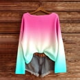 thumbnail image 3 of Oversized Sweaters for Women Long Sleeve Gradient Color Crewneck Drop Shoulder Pullover Sweater Knit Tops, 3 of 4