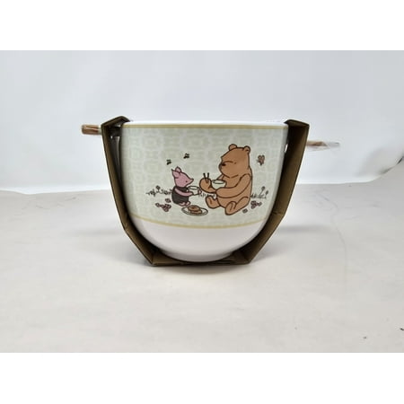 Disney Winnie the Pooh Ceramic Ramen Bowl with Chopsticks