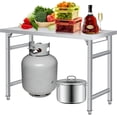 thumbnail image 1 of Stainless Steel Folding Table (48x24 in) - Commercial Work Table for Home, Kitchen, Restaurant, Garage, Camping, Outdoor, 520 LBS Load, Foldable Stainless Steel Workstation, Single Tier No Undershelf, 1 of 7