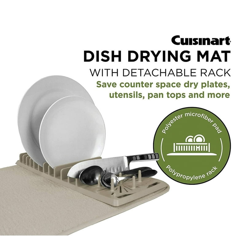 Cuisinart 18US6251BEIGE Dish Drying Mat with Rack (Beige)