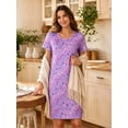 thumbnail image 6 of DAKIMOE Nightgowns for Women Soft Short Sleeve Night Shirts Womens Print Sleep Shirts Loose Comfy Pajamas Sleepwear, 6 of 7