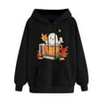 thumbnail image 4 of GaThRRgYP Stylish Fall Women's Pullover,Women Long-sleeved Hooded Pocket Halloween Printed Casual Loose Sweatshirt Black XS, 4 of 4