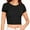 Black (Tee), variant on MADE IN USA Womens Sleeveless Ribbed Crop Tank Top Scoop Neck Fitted Sexy Summer Gym Workout Shirt