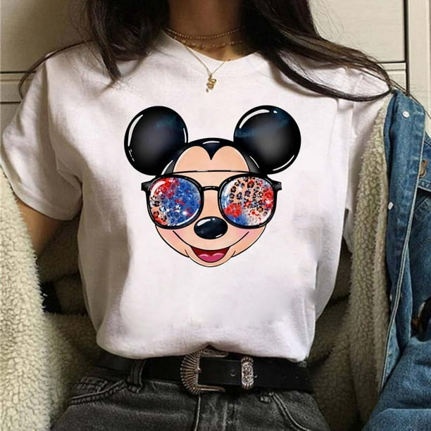 Camiseta Kawaii de dibujos animados de Disney para mujer camisetas con estampado de Minnie Camiseta holgada de moda ropa de calle para ninos Walmart en linea