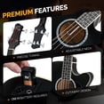 thumbnail image 5 of GLARRY Kit para principiantes de bajo eléctrico acústico de tamaño completo con amplificador de 15 W, bajo acústico eléctrico de 4 cuerdas con sintonizador incorporado, bolsa, correa, púas, cuerdas, b, 5 of 5