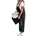 thumbnail image 3 of Sleeveless Women Denim Overalls Casual Straight Leg Jeans Jumpsuit, 3 of 5