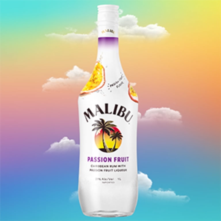 Malibu White Rum with Passion Fruit Liqueur, 750 ml Bottle, 21