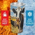 thumbnail image 3 of Farm Cows Tumbler Print 20oz Stainless Steel Coffee Cup with Lid & Straw Double Wall Insulated Tumbler, 3 of 8