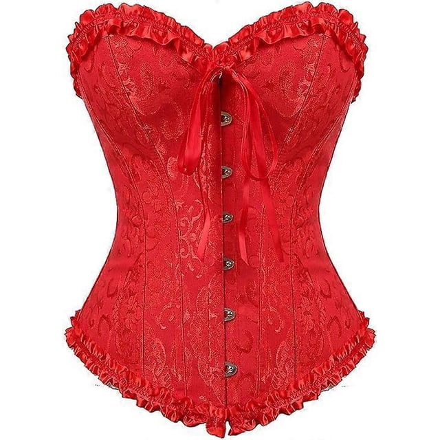 Women Lace Up Back Sexy Floral Corset For Women Lingerie Bustier Top Plus Size