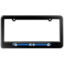 Thin Blue Line K-9 Unit Paw Prints - Police License Plate Frame