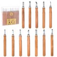 thumbnail image 1 of Unique Bargains 12 Packs Carbon Tool Steel Wood Chisels Carving Tools Knife Set with Plastic Box, 1 of 6