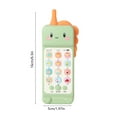 thumbnail image 3 of Dinosaur Cell Phone Toy Removable Soft Teether Case, Music & Adjustable Volume Play & Learn Pretend Phone, Preschool Holiday Birthday Gift (Green), 3 of 6