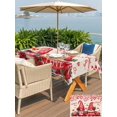 thumbnail image 4 of Outdoor Tablecloth with Umbrella Hole and Zipper, Valentine's Day Rectangle Table Cloth 52x70 Inch Waterproof Tablecloth, Red Gnomes Loves Roses Romantic Beige Picnic Table Cover for Patio Camping, 4 of 7