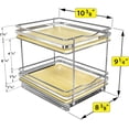 thumbnail image 5 of LYNK PROFESSIONAL® Élite™ Pull Out Spice Rack Organizer for Inside Kitchen Cabinets - 8-3/8 inch Wide - Slide Out Drawer – Wood/Chrome Sliding Spice Organization for cabinet - Spice Racks - 2 Tier, 5 of 5