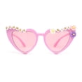 thumbnail image 2 of Girls Child Size Flower Girl Beads Cat Eye Heart Shape Plastic Sunglasses All Pink, 2 of 4