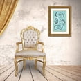 thumbnail image 3 of Aesthete 13x18 Gold Ornate Wood Framed with Double Matting Museum Art Print Titled - Water Circles Cyan, 3 of 4