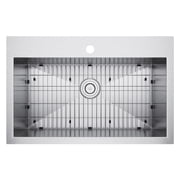 Exclusive Heritage 33x22 Single Bowl Topmount Stainless Steel Kitchen Sink with Strainer and Grid