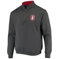 thumbnail image 2 of Men's Colosseum Charcoal Stanford Cardinal Tortugas Logo Quarter-Zip Jacket, 2 of 3