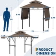 thumbnail image 2 of Heavy Duty Grill Gazebo with Double-Tiered Canopy, Side Shelves, LED Lights, Hooks & Bottle Opener for Patio, Backyard & Garden, 2 of 7