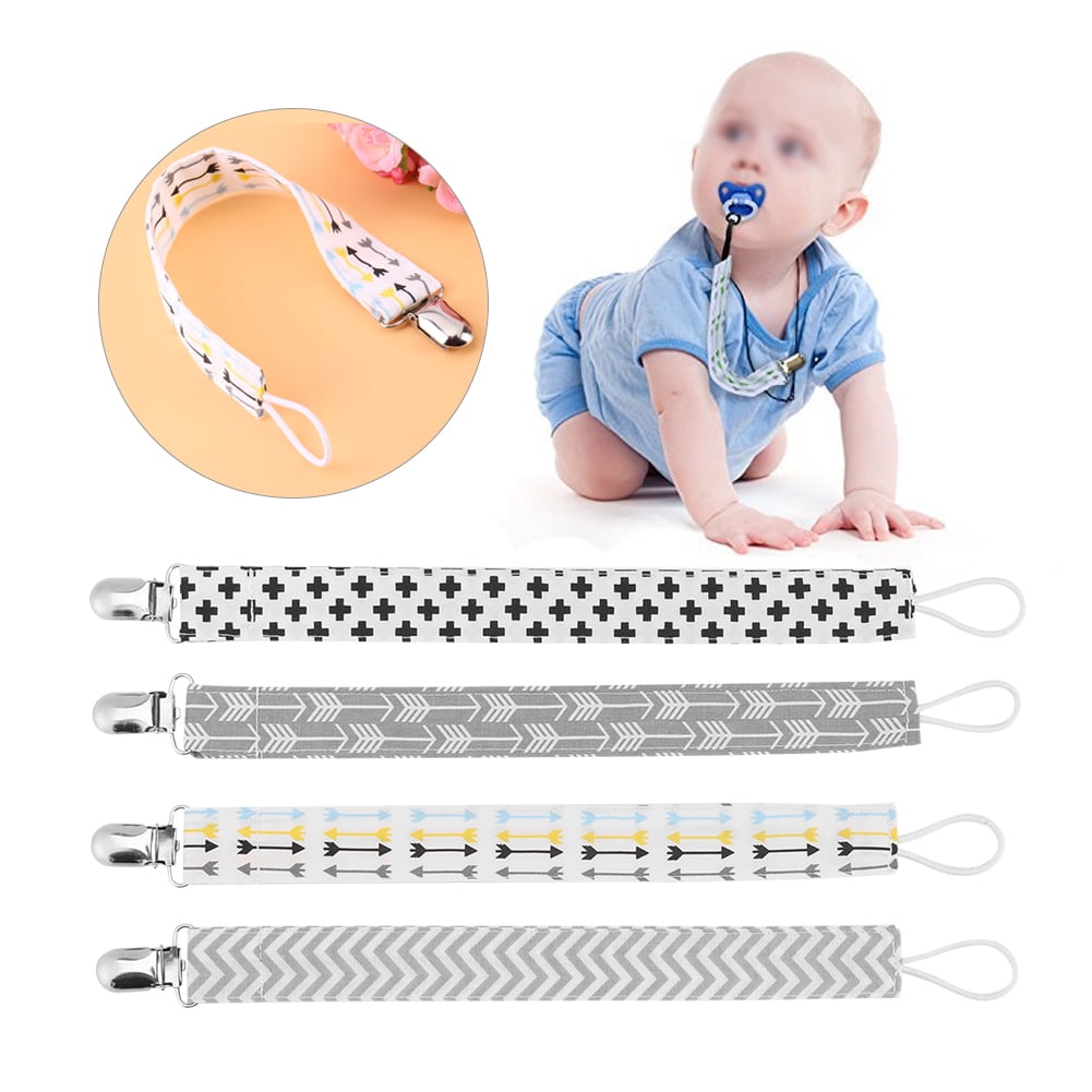Polka Dot Print Kid Dummy Pacifier Soother Nipple Strap Chain Clip Holder one 
