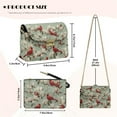 thumbnail image 6 of SCRAWLGOD Cardinal Floral Print Cyan Crossbody Bags for Women Trendy PU Leather Shoulder Handbags Purses for Women with Detachable Chain Strap, 6 of 7