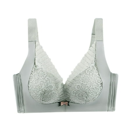

SOOMLON Womens Push Up Bra Wire Free Bra Everyday Bra Everyday Underwear Running Bra Green XL