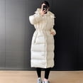 thumbnail image 3 of Chaqueta de invierno para mujer, abrigos largos de plumón brillante, informal, con cintura estrecha, chaquetas de plumón gruesas, a prueba de viento, con capucha, abrigos de nieve para mujer, 3 of 5