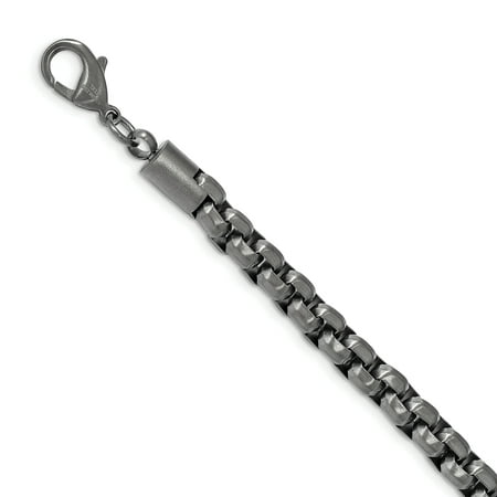 Chisel Stainless Steel Polished Gun Metal IP-plated Box Chain Bracelet,